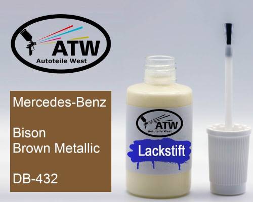 Mercedes-Benz, Bison Brown Metallic, DB-432: 20ml Lackstift, von ATW Autoteile West.